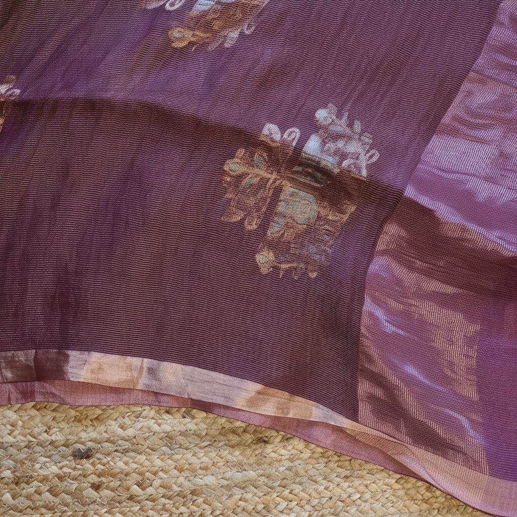 Silk Linen Jamdani Saree – West Bengal Handloom