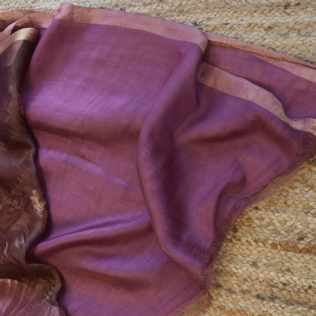 Silk Linen Jamdani Saree – West Bengal Handloom