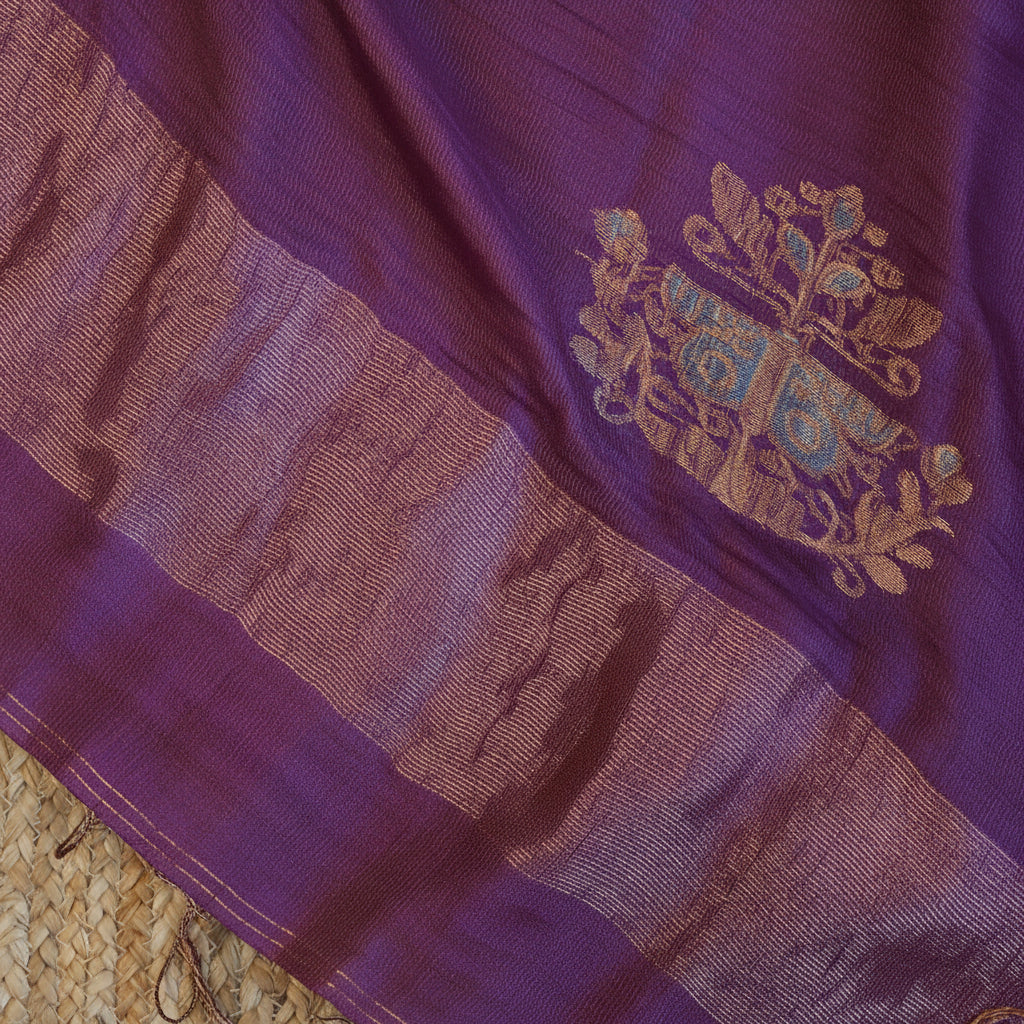 Silk Linen Jamdani Saree – West Bengal Handloom