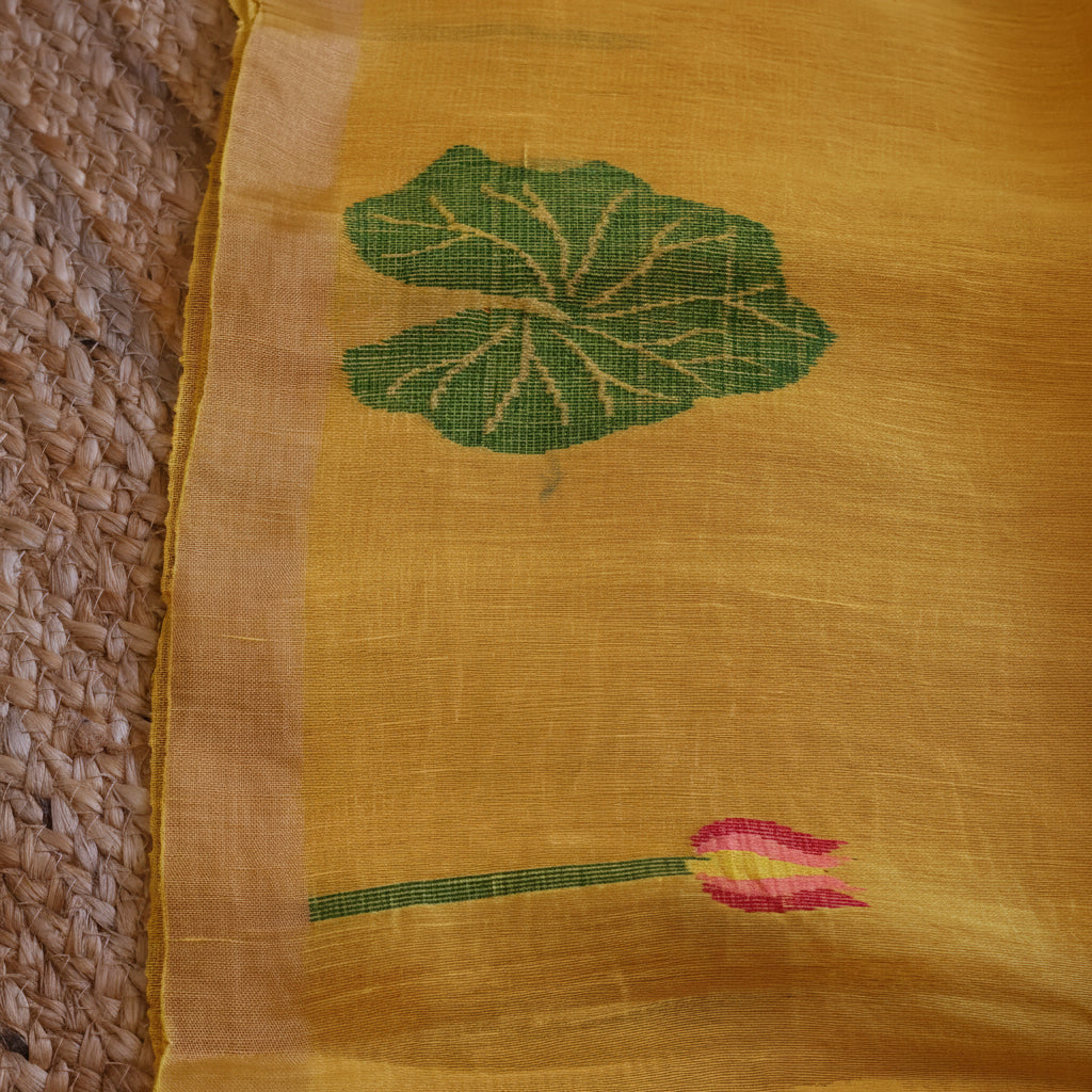 Silk Linen Jamdani Saree – West Bengal Handloom