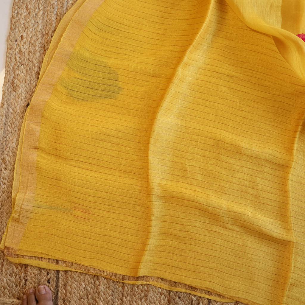 Silk Linen Jamdani Saree – West Bengal Handloom