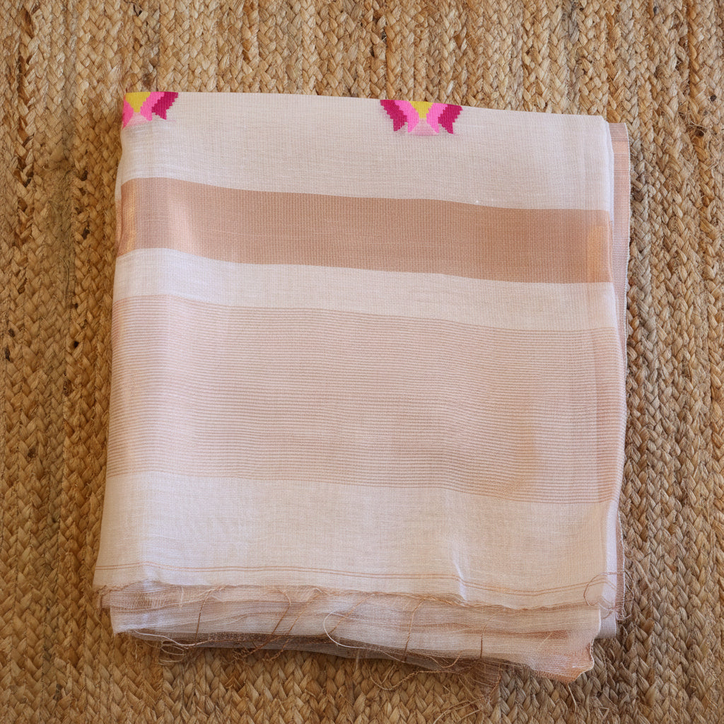 Silk Linen Jamdani Saree – West Bengal Handloom