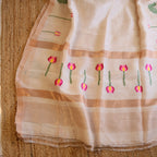 Silk Linen Jamdani Saree – West Bengal Handloom