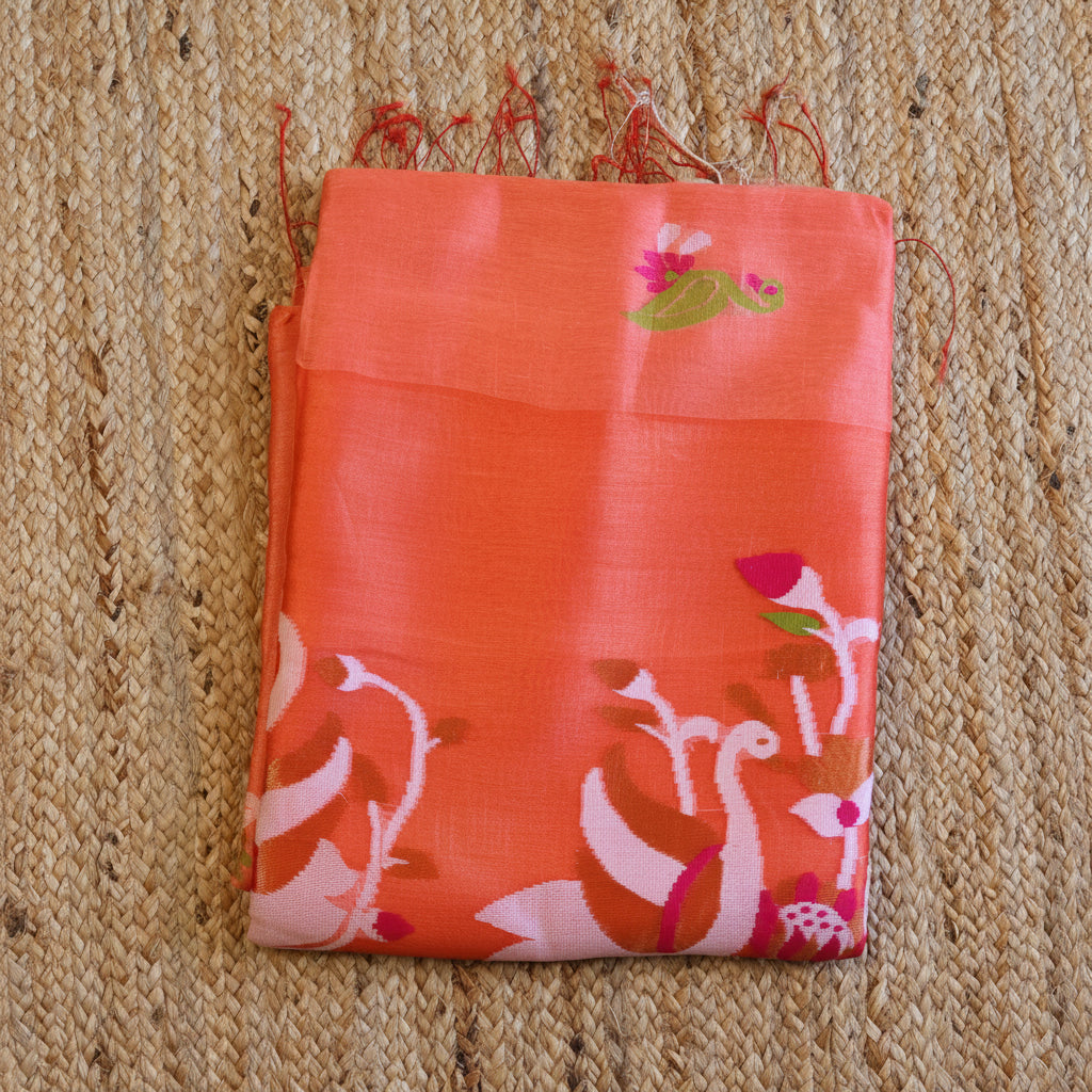 Silk Linen Jamdani Saree – West Bengal Handloom