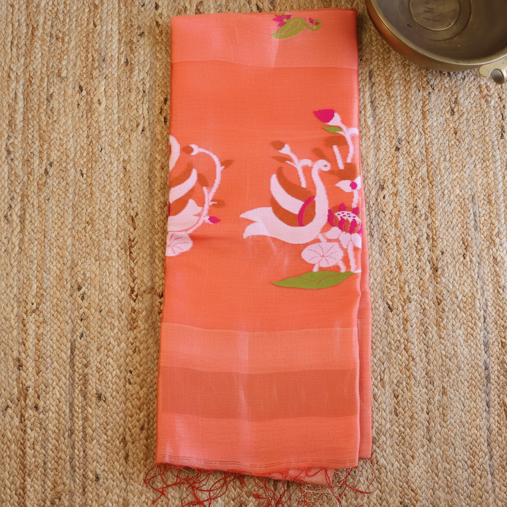 Silk Linen Jamdani Saree – West Bengal Handloom
