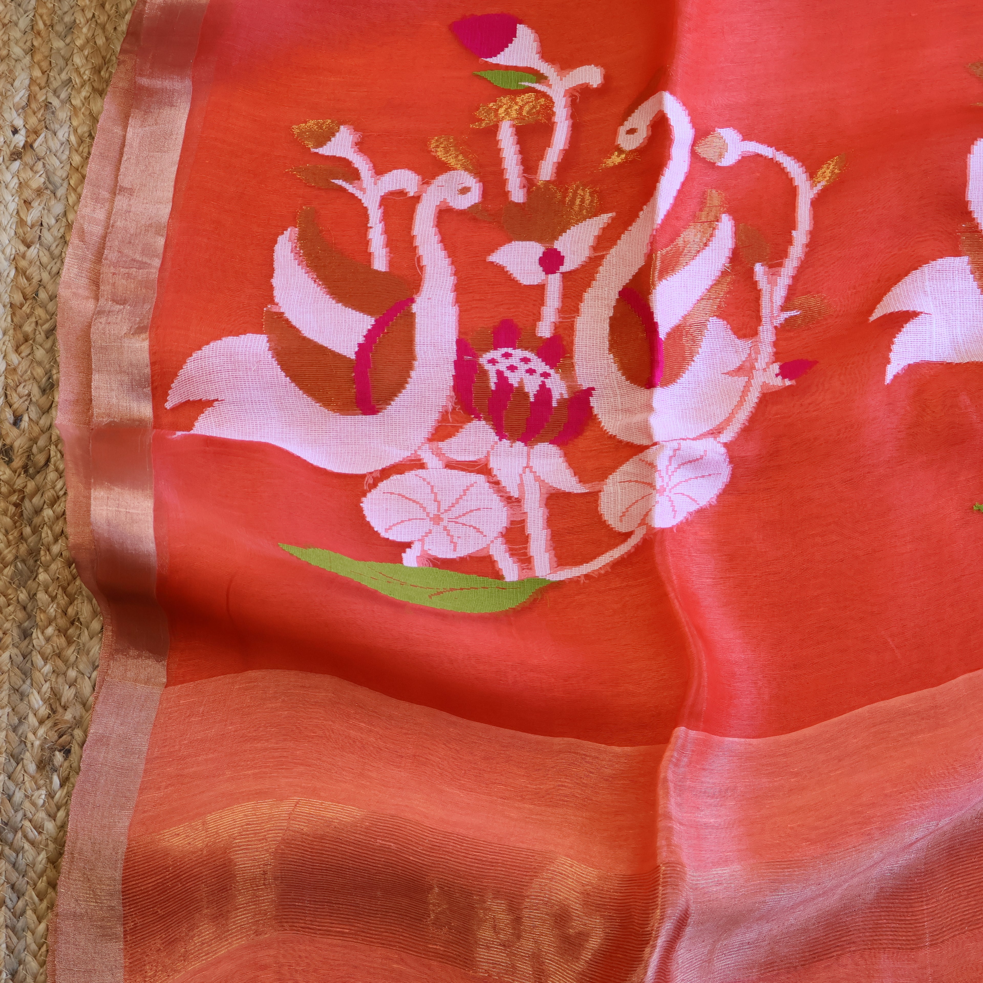 Silk Linen Jamdani Saree – West Bengal Handloom