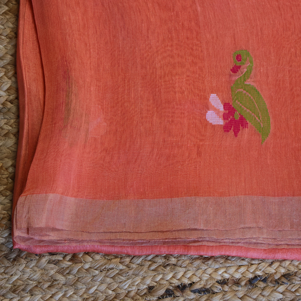 Silk Linen Jamdani Saree – West Bengal Handloom