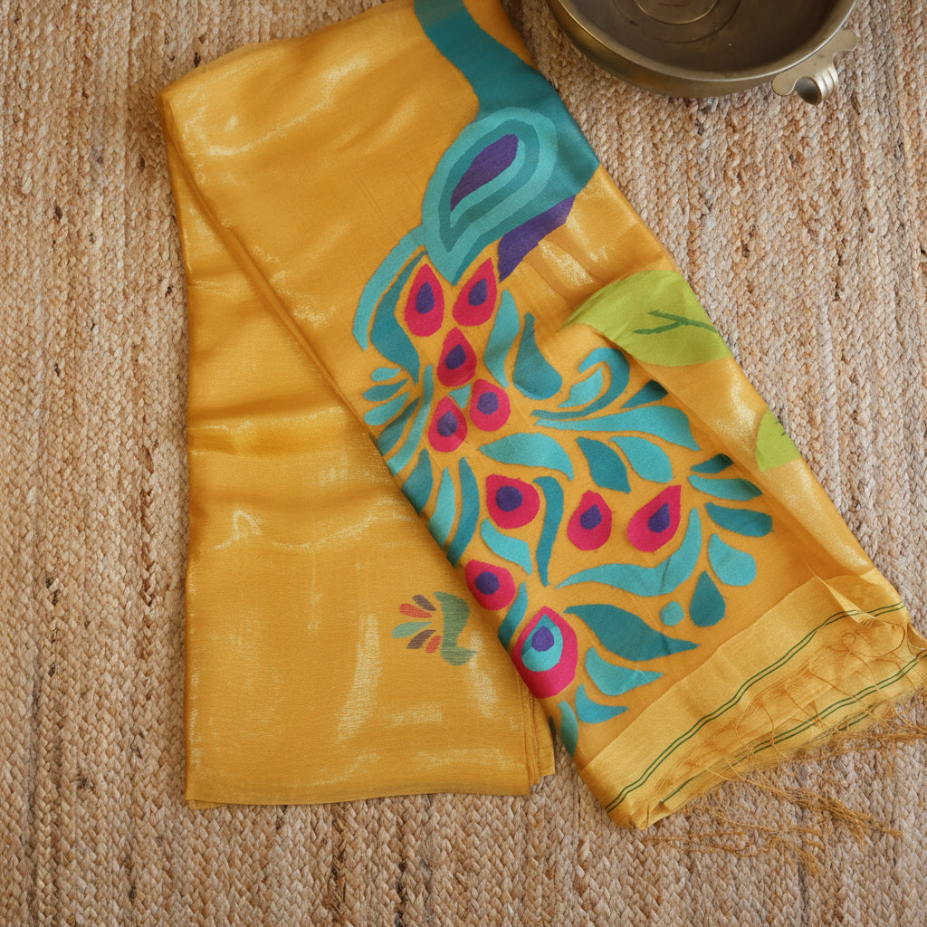 Silk Linen Jamdani Saree – West Bengal Handloom
