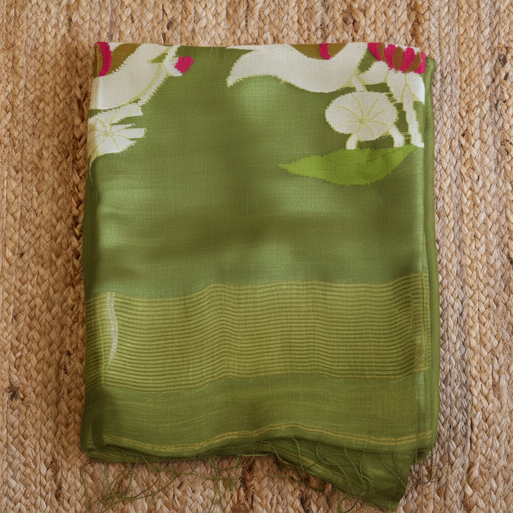 Silk Linen Jamdani Saree – West Bengal Handloom
