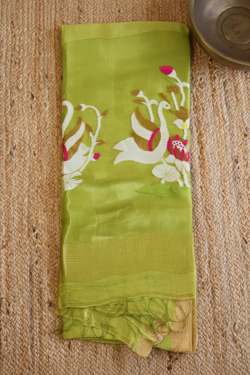 Silk Linen Jamdani Saree – West Bengal Handloom