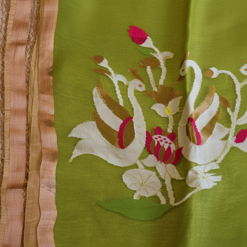 Silk Linen Jamdani Saree – West Bengal Handloom