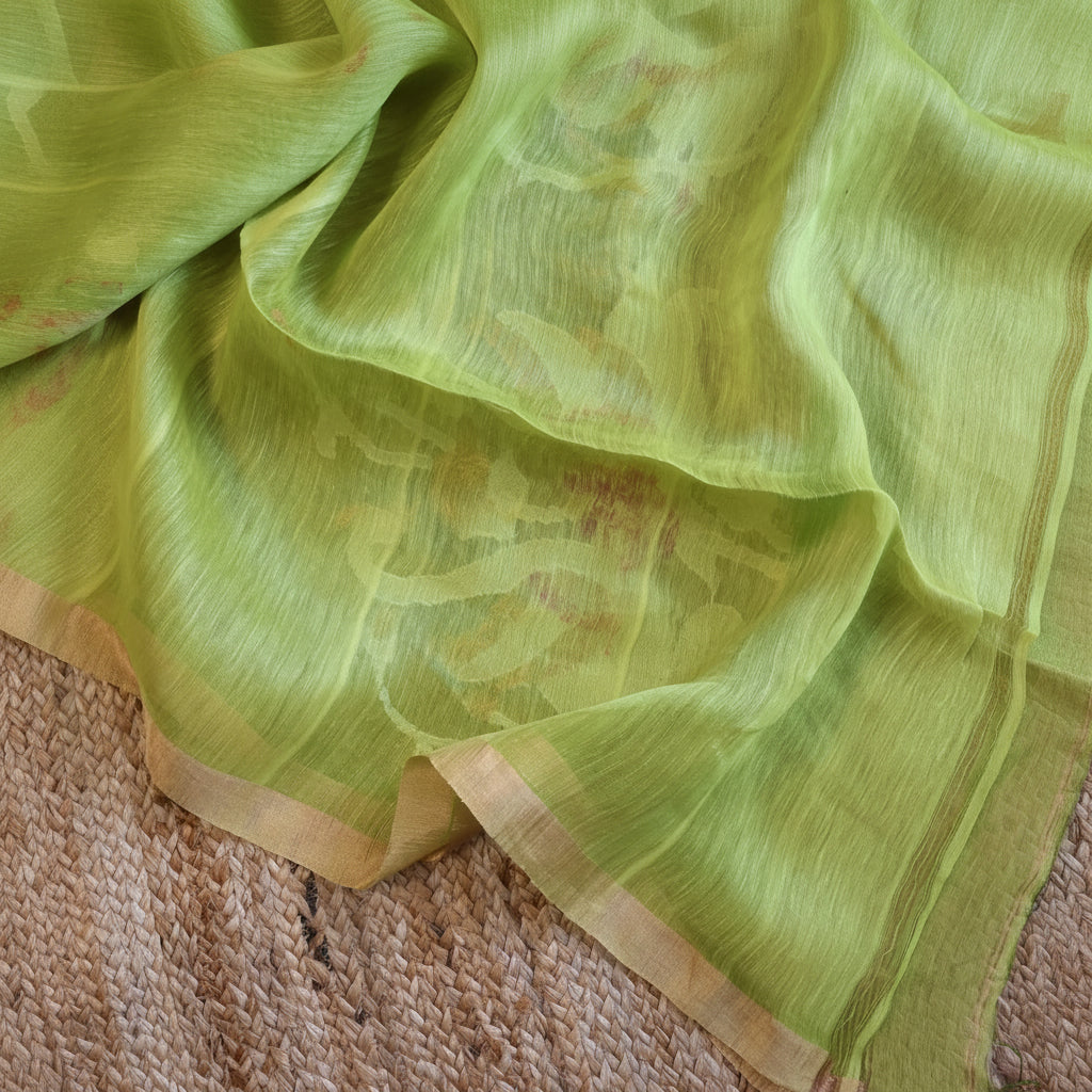 Silk Linen Jamdani Saree – West Bengal Handloom