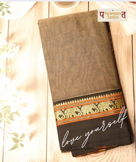 Swādhiṣṭhāna Subravastrā Collection: 100% Cotton Saree with blouse, handwoven on traditional looms