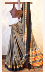 Swādhiṣṭhāna Subravastrā Collection: 100% Cotton Saree with blouse, handwoven on traditional looms