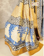 Mulmul pure cotton sarees block print with blouse. Lightweight, easy to drape . Comfortable all day .