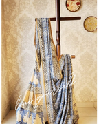 Mulmul pure cotton sarees block print with blouse. Lightweight, easy to drape . Comfortable all day .