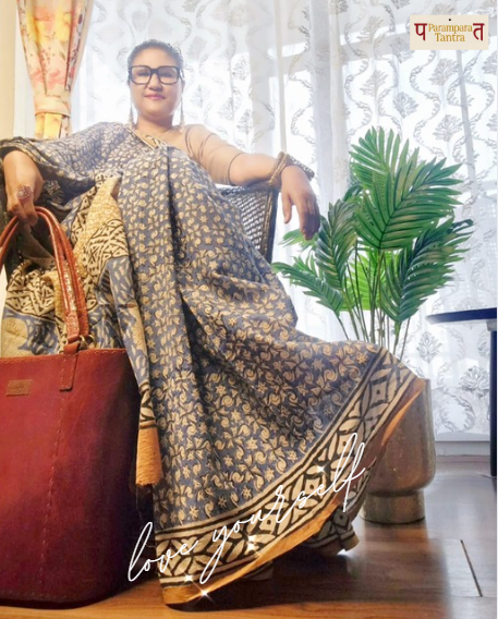 Mulmul pure cotton sarees block print with blouse. Lightweight, easy to drape . Comfortable all day .