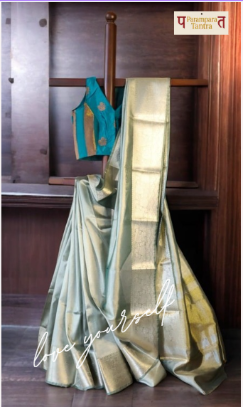 Banarasi Organza Saree with Zari with blouse: Easy to drape and comfortable to wear.
