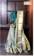 Banarasi Organza Saree with Zari with blouse: Easy to drape and comfortable to wear.