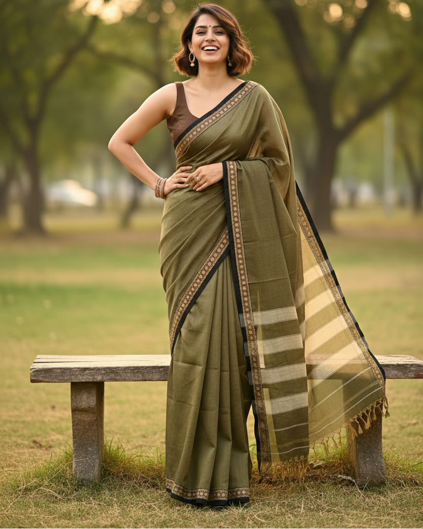 Narayanapet Cotton Handloom Sarees with blouse. Light weight easy to drape. Comfortable all day .
