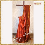 Blood Red Polka Dot & Black Checks Saree with Blouse - 100% Pure Maheshwari Handloom Silk