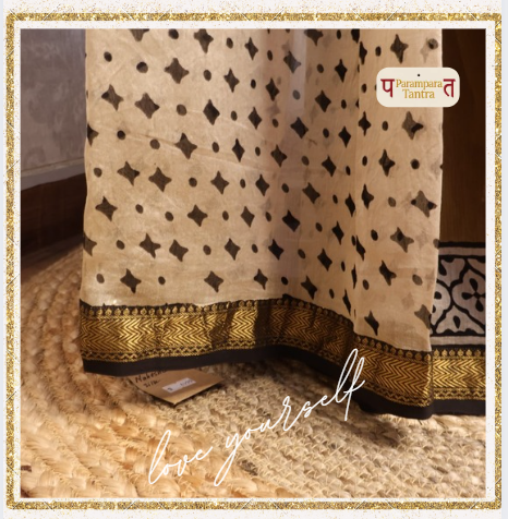 Maheshwari Handloom Silk Saree with blouse – 100% Pure Silk. Lightweight  easy to drape . Comfortable all day.