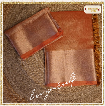 Banarasi Organza Saree with Zari with blouse: Easy to drape and comfortable to wear.