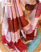 Pure Linen check Saree with blouse – Elegant, Professional & Handwoven. Light weight easy to drape. Comfortable all day .