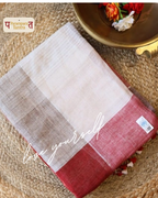 Pure Linen check Saree with blouse – Elegant, Professional & Handwoven. Light weight easy to drape. Comfortable all day .