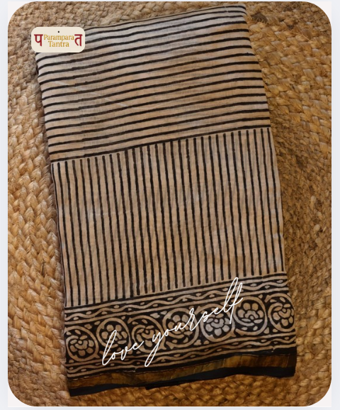 Authentic Chanderi handloom Silk Saree with blouse–  Lightweight, comfortable all day. Easy to drape.