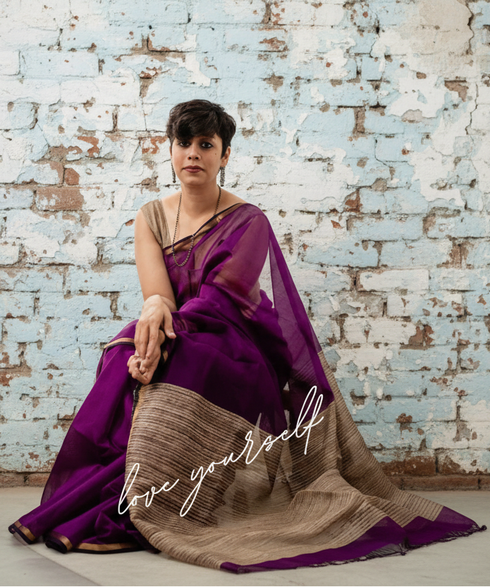 Ghicha Handloom  raw silk Matka Sarees with blouse . Lightweight, easy to drape . Comfortable all day .