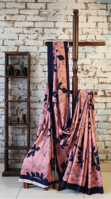 Mulmul pure cotton Sarees block print with blouse. Lightweight, easy to drape . Comfortable all day .