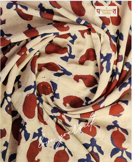 Mulmul pure cotton Sarees block print with blouse. Lightweight, easy to drape . Comfortable all day .