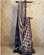 Mulmul pure cotton Sarees block print with blouse. Lightweight, easy to drape . Comfortable all day .