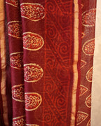 Chanderi Handloom Cotton Silk Saree – with blouse . Lightweight, easy to drape . Comfortable all day .