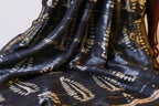 Off White Chanderi Silk Saree with Elegant White Prints and Zari Border – 100% Handloom silk | Blouse Piece Included