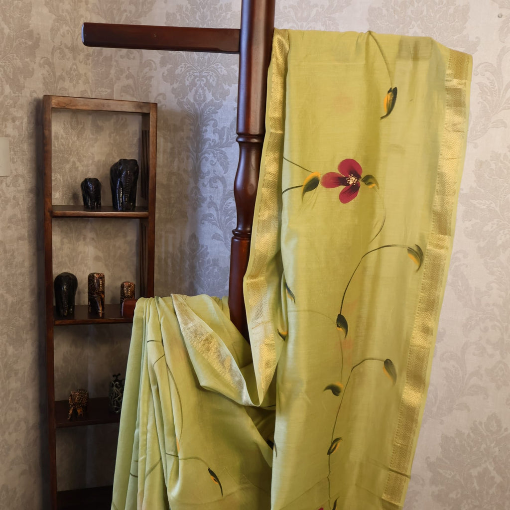 Maheshwari Handloom Silk Saree with blouse – 100% Pure Silk