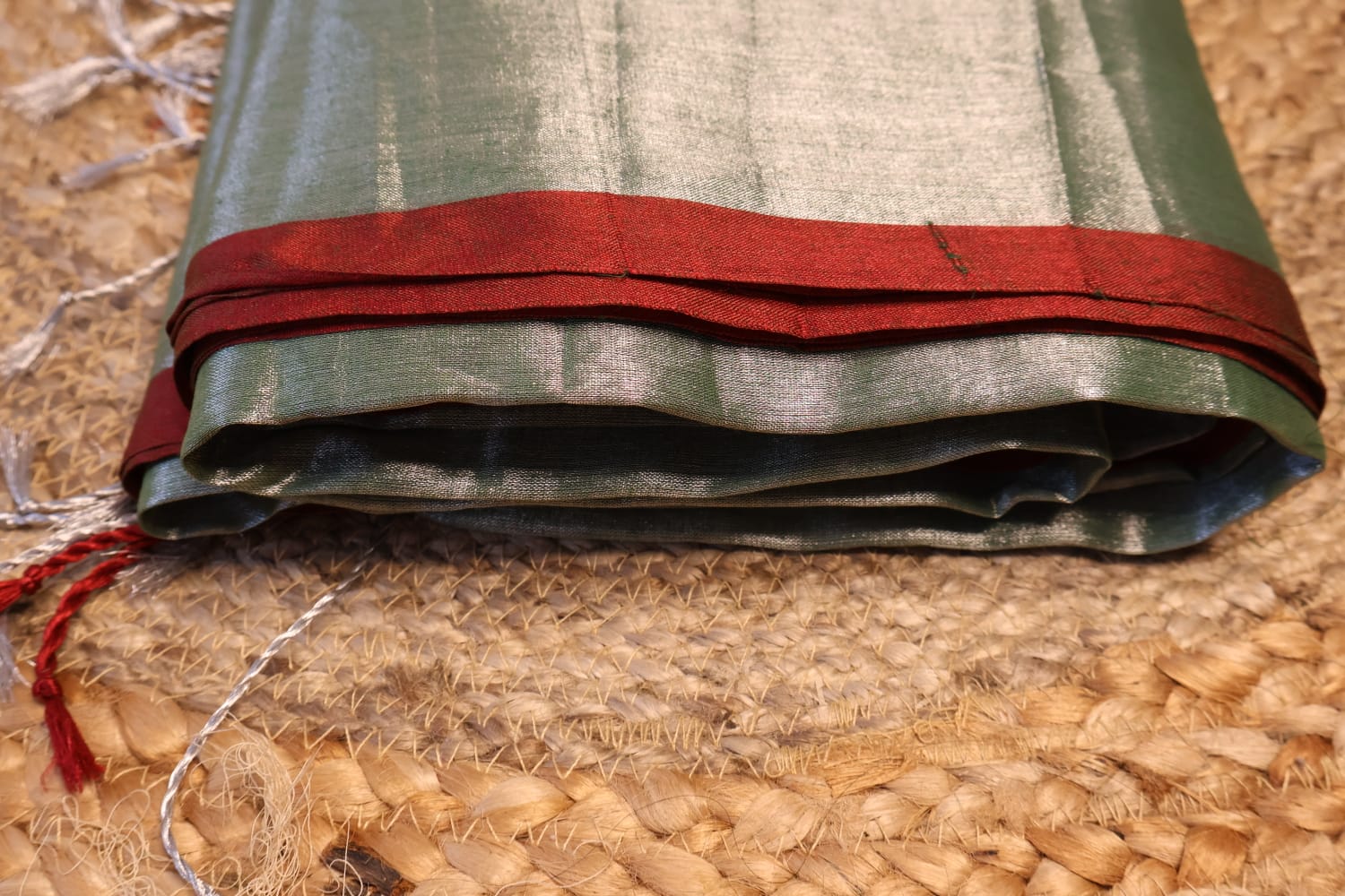 Handloom cotton Tissue Zari with blouse. Lightweight, comfortable all day. Easy to drape.