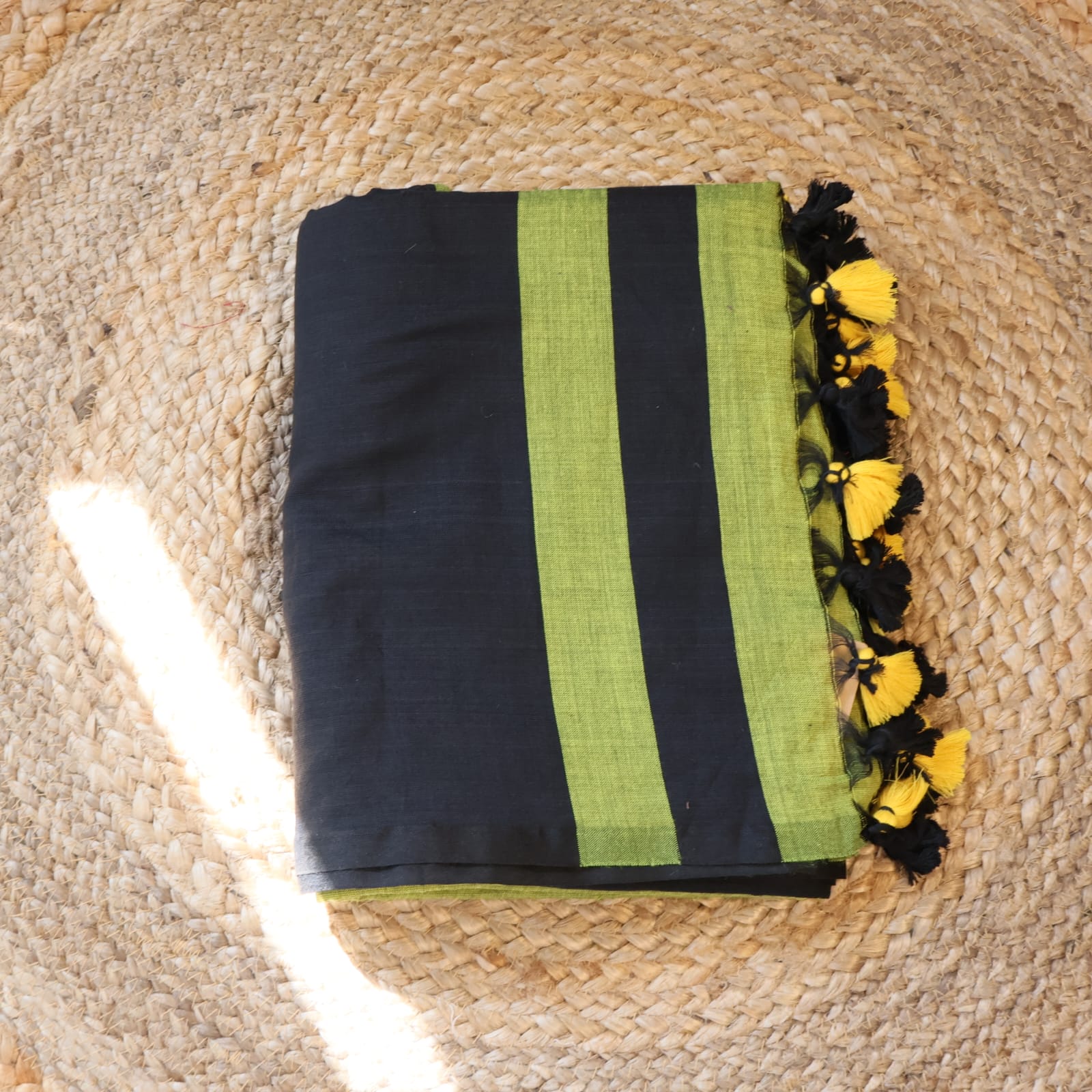 Formal Sarees with blouse & blend of fabric is 70% cotton, 30% acrylic. Lightweight Maheshwari and comfortable, easy to drape .Comfortable all day .