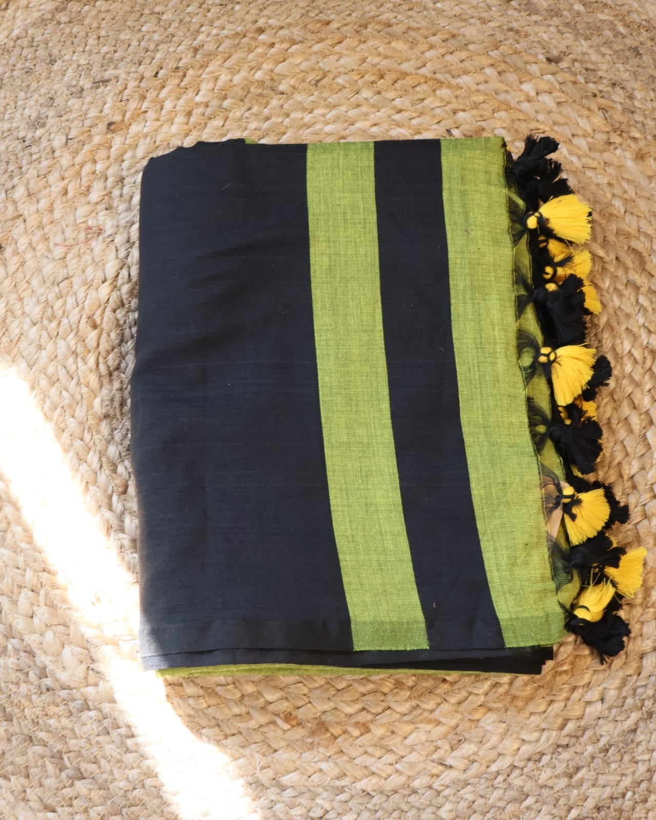 Formal Sarees with blouse & blend of fabric is 70% cotton, 30% acrylic. Lightweight Maheshwari and comfortable, easy to drape .Comfortable all day .