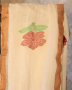 Pure Linen Jamdani Saree handwoven with blouse –  Light weight easy to drape. Comfortable all day .