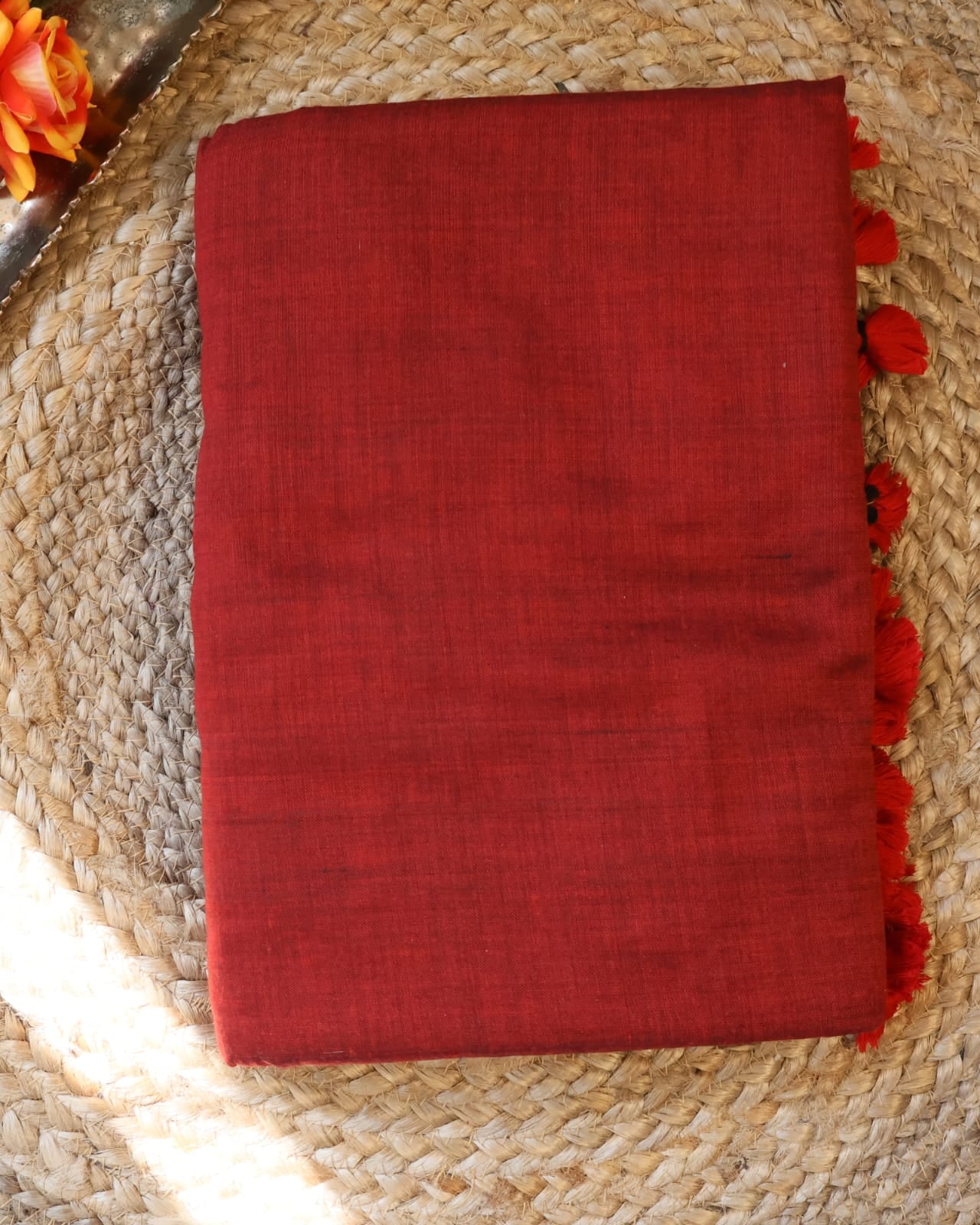 Formal Sarees with blouse & blend of fabric is 70% cotton, 30% acrylic. Light weight easy to drape. Comfortable all day .