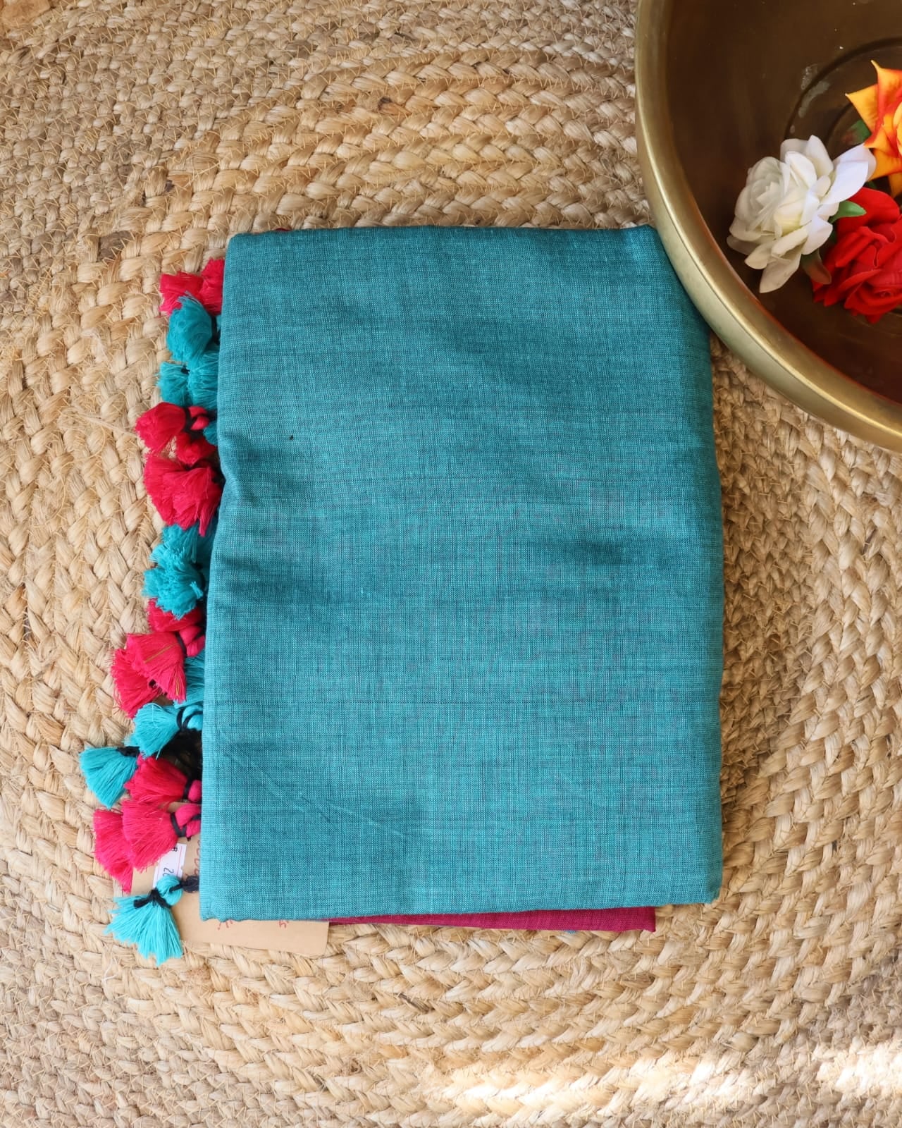 Formal Sarees with blouse & blend of fabric is 70% cotton, 30% acrylic. Light weight easy to drape. Comfortable all day .