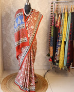Mulmul pure cotton Sarees block print with blouse. Lightweight, easy to drape . Comfortable all day .