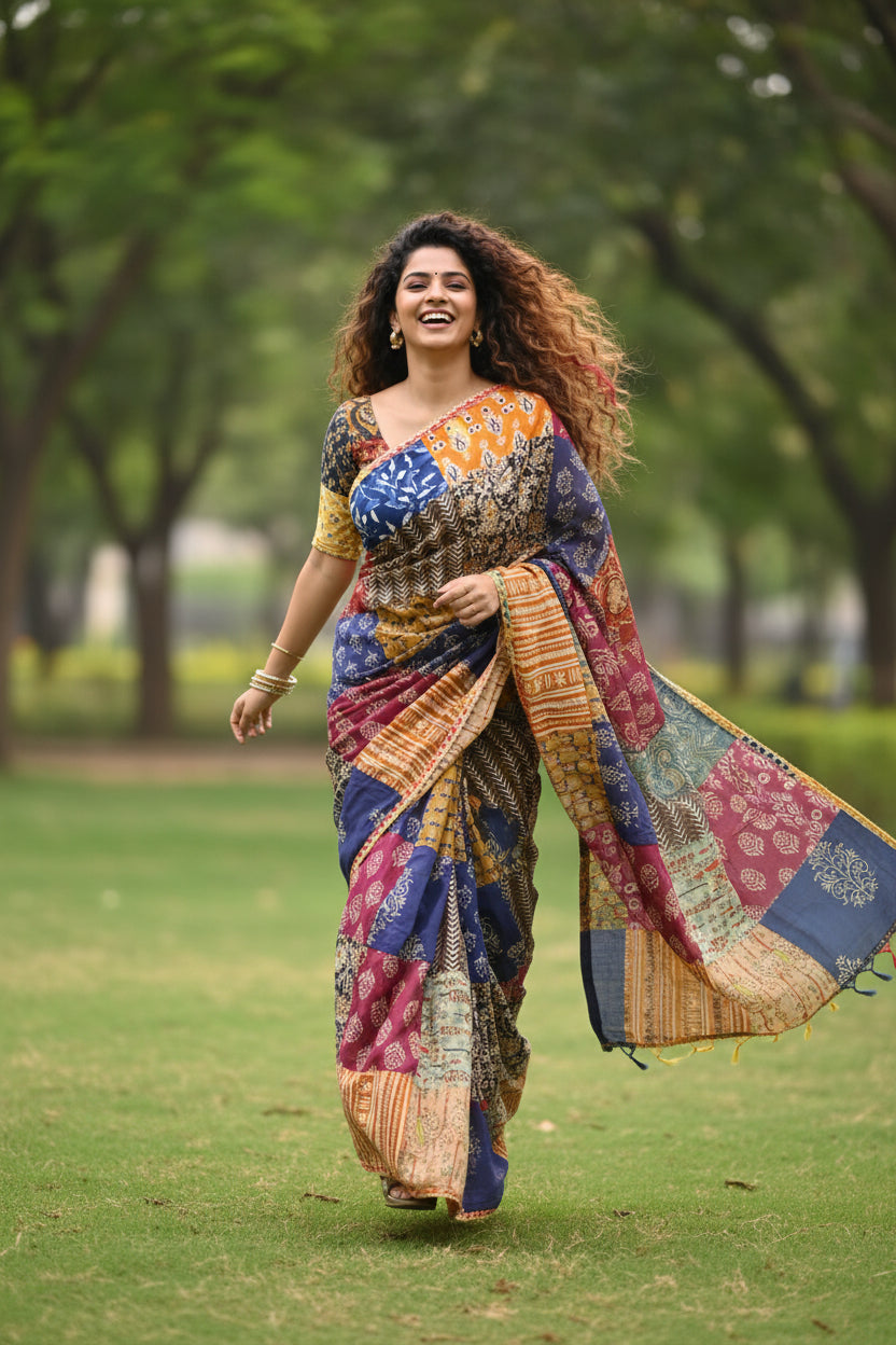 Banjara Saree with blouse-Inspired Elegance from Rajasthan. Lightweight, easy to drape . Comfortable all day .