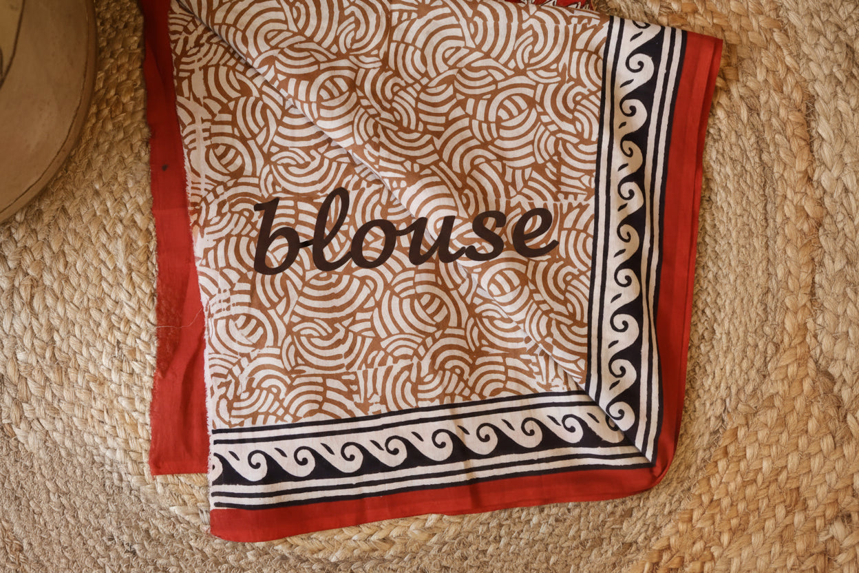 Mulmul pure cotton Sarees block print with blouse. Lightweight, easy to drape . Comfortable all day .