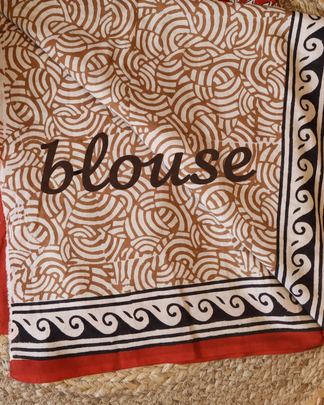 Mulmul pure cotton Sarees block print with blouse. Lightweight, easy to drape . Comfortable all day .