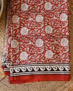 Mulmul pure cotton Sarees block print with blouse. Lightweight, easy to drape . Comfortable all day .