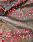 Handloom Saree from Bengal with hand-Embroidered Pure Cotton Saree