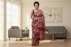 Maheshwari Handloom White Saree with Black Stripes and Silk Zari – 80% Silk, 20% Cotton (Cotton Silk) – Comes with Matching Blouse Piece